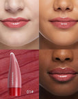 Juicy Lip Plumping Gloss, Pink Tinted Lip Gloss Lip Plumper, Hydrating Moisturizing Lip Tint Stain, Highly Pigmented Shine Glossy Lip Oil, Long-Lasting Lip Gloss For Women Girls Dry Lip Care-01#