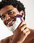 ZOMCHI Purple Double Edge Safety Razor with Stand,Reusable,10 Blades,Unisex-Adults – Purple