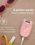 Philips Epilator Series 2000, Corded Epilator for Legs and Body, Hair Removal Device for Women, Model BRE227/00