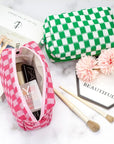 Pazimiik checkered makeup bag for