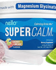 Nello Supercalm Powdered Drink Mix Tub, Cortisol Reducer* and Sleep Aid Supplement, L Theanine, Ksm-66 Ashwagandha, Magnesium Glycinate, Vitamin D 3, No Sugar, Non GMO, 30 Ct, Cherry Limeade