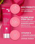 Andalou Naturals Daily Shade Face Sunscreen, 1000 Roses, SPF 30 Mineral Sunscreen with Zinc Oxide, Skin Barrier Defense + Broad Spectrum Protection, Gentle & Soothing, for Sensitive Skin - 2.7 Fl Oz