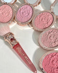 Flower Knows Strawberry Rococo Embossed Blush;Pink Matte Finish;Buildable & Blendable Powder Blush for cheeks,Natural Flush for All Skin Tones(03 Classic Ballet, 5g)
