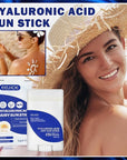 Hyaluronic Acid Sun Stick,Watery Lightweight Sunscreen Stick for Face,Moisturizing Facial Sunscreen Strong UV Protection,Matte Long Lasting Non-Greasy Water Resistant SPF 50+ PA++++ Sunstick