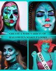 Teal Face Body Painting Stick, Professional Teal Full-coverage Cream Face Paint for Halloween SFX Avatar Corpse Bride Cosplay Makeup, Washable Eye Body Stick for Adult Costume Party