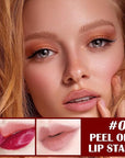 Peel Off Lip Liner Stain, Peel Off Lip Stain with Matte Finish, Peel Off Mask Tint, Waterproof, Long Lasting, Transfer Proof Red Lip Tint, Highly Pigmented Color