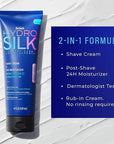 Schick Hydro Silk Shave Cream & 24-Hour Moisturizer | Pubic Hair Shave Cream for Women and Bikini Area Moisturizer, Shaving Cream for Women Sensitive Skin, 8 fluid oz