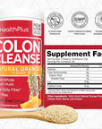 Health Plus Colon Cleanse Digestive Support | Natural Sweetener without Artificial Flavors | Daily Fiber for Toxin Elimination To Reduce Bloating | Orange Flavor | 9 Ounces, 36 Servings