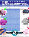 4 Pieces Exfoliating Washcloth Shower Towel African Net Sponge Japanese Wash Cloth Face Exfoliating Sponge Loofah Exfoliating Body Scrubber for Body Exfoliation (Brown, Blue, Purple,Grey)