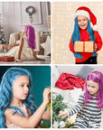 New Hair Chalk Comb Temporary Hair Color Dye for Girls Kids with Light Color Hair, Washable Hair Chalk for Girls Age 4 5 6 7 8 9 10 Birthday Cosplay DIY, Christmas, New Year (Pink+Blue)