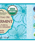 US Organic 100% Pure Peppermint Essential Oil - USDA Certified Organic - 10 ml - w/Improved caps and droppers (More Size Variations Available)