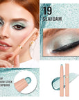 Oulac Waterproof Eye Shadow Stick Smooth and Long Lasting, Shimmering Glitter Finish, Blendable Eyes Makeup, Vegan & Cruelty-Free 1.25g, 19 Seafoam