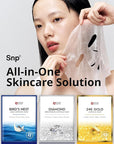 SNP Variety Ampoule Sheet Mask Set | Bird's Nest, 24K Gold, and Diamond Face Mask | Hydrating, Moisturizing, Nourishing for Sensitive Facial Skin | Korean Face Masks Skincare | 12 Sheets