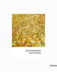 Hemway Eco Friendly Biodegradable Glitter 100g / 3.5oz Bio Cosmetic Safe Sparkle Vegan for Face, Eyeshadow, Body, Hair, Nail and Festival Makeup - Extra Chunky (1/24" 0.040" 1mm) - Gold Holographic