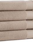 Arkwright Bath Towels Set of 4 - Super Soft 100% Cotton, 600 GSM Quick Dry & Absorbent, Luxury Bathroom Essentials for Hotels, Spa, Hosts, and Vacation Rentals, Latte Beige
