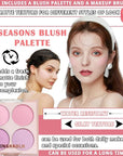 4 Colors Blush Palette for Cheeks - Face Matte Contour Makeup Palette, Buildable Shimmer Facial Cheek Blusher Shades, Blendable Cosmetic With Brush 02