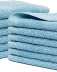 100% Cotton Washcloths Set 13” x 13” | Sky Blue Towels | Set of 12 Ultra Soft and Highly Absorbent Washcloths Sets for Bathroom, Gym, Hotel, Spa | Machine Washable Face Towel