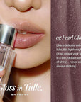 ENTROPY MAKEUP Tulle Lip Gloss, Lightweight 3D Pearl Shimmer, Ultra-Gloss High Shine, Non-Sticky Moisturizing Lip Gloss with Peptide Complex, Voile