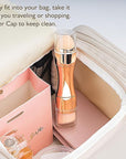 kullder 4 in 1 Makeup Brush Travel Makeup Brushes Blend Sponge, Eyebrow, Eyeshadow & Blush Brushes for Foundation Concealer Double Ended Makeup Brush with Powder Puff Women Ideal Gifts