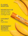 Burt's Bees Lip Balm - Pink Grapefruit, Mango, Coconut & Pear, and Pomegranate Pack, Lip Moisturizer With Beeswax, Tint-Free, Natural Origin Conditioning Treatment, 4 Tubes, 0.15 oz.