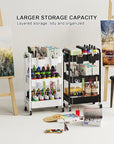 3 Tier Rolling Cart Metal with Wheels, White Three Tiered Storage Cart on Wheels, Utility Trolley Carts Organizer for Kitchen Storage, Pantry, Snack, Craft, Art, Lash, Makeup, Bathroom, Dorm Supply