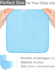 Cosy Family 24 Pack Soft Washcloths Set - 12 x 12 inches, Quick Drying - Highly Absorbent Coral Velvet Fingertip Towel Bathroom Wash Clothes for Bath, Spa, Facial, Kitchen - Aquamarine