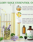 EVOKE OCCU Clary Sage Oil Essential Oil for Anxiety Relief, Moisturize Skin, Air Freshening, Add to Spray and Diffuser - 4 FL Oz