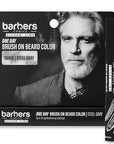 Barbers Choice Silver Line, Facial Hair Brush on Temporary Color for Silver Fox Men- Instantly Brighten White Beards, Mustache & Sideburns, Less Yellow, Easy Application, Steel Gray