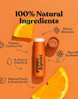 Poppy & Pout Orange Bloom Jumbo Lip Balm | All Natural Lip Balms & Moisturizers | Hydrates with Beeswax, Vitamin E, Organic Coconut Oil | Cruelty-Free | Lip Balm in Recyclable Cardboard Tube