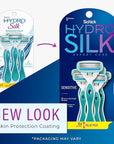 Schick Hydro Silk Sensitive Skin Disposable Razors for Womens, 6 Count (Pack of 2)