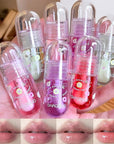 4 Pcs Lip Gloss Oil Set, Fruit Flavored Lip Gloss Set Cute Lip Jelly Hydrating Lip Make-Up for Kids and Teens, Kid Friendly, Party Gift, Non-toxic
