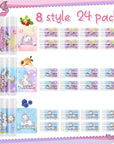 24 Pcs Unicorn Lip Balm Back Girls