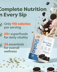 310 Nutrition All-In-One Meal Replacement Shake Powder - Plant-Based Protein Smoothie Blend w/High Fiber, Probiotics & Adaptogens - Low Carb, Vegan, Keto & Paleo Friendly - Cookies N Cream - 28 Srv