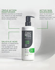 DOVE MEN + CARE Advanced Care Cleanser Acne Clear 3 Count for Acne Prone Skin Face + Body Cleanser with 1% Salicylic Acid 16.9 oz