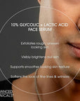 Advanced Clinicals 10% Glycolic Acid + Lactic Acid Body Lotion Moisturizer + AHA Glycolic Acid Face Serum 2pc Exfoliating Skincare Set To Reduce Look Of Uneven Rough Skin Texture, Fragrance Free, 2pc