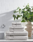 Arkwright Bath Towels Set of 6 - Super Soft 100% Cotton, 600 GSM Quick Dry & Absorbent, Luxury Bathroom Essentials with 2 Shower Towels, 2 Hand Towels and 2 Washcloths, Titanium Grey