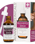 Advanced Clinicals Multi Peptides Serum For Face | Visible Anti Aging Hydrating Collagen Peptide Facial Serum With Vitamin E Helps Improve Look Of Wrinkles, Puffiness, & Uneven Skin Tone, 1.75 Fl Oz