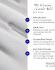 Advanced Clinicals 10% Glycolic Acid + Lactic Acid Body Lotion Moisturizer + AHA Glycolic Acid Face Serum 2pc Exfoliating Skincare Set To Reduce Look Of Uneven Rough Skin Texture, Fragrance Free, 2pc