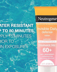 Neutrogena Invisible Daily Defense Fragrance-Free Sunscreen Lotion, Broad Spectrum SPF 60+, Oxybenzone-Free & Water-Resistant, Sun & Environmental Aggressor Protection, 3.0 fl. oz