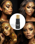 CCbeauty Gold Face Paint Stick, Metallic Face Painting Kit, Full Coverage SFX Makeup Foundation, Professional Non-Toxic Body Paint for Halloween Costume Party, For Wonder Women, Iron Man Makeup