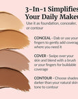 Vibriance Complexion Sticks - Foundation for Mature Skin - Sheer, Buildable Coverage Face Makeup Foundation for Older Women - 3-in-1 Base, Contour, Concealer - Beige