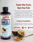 Barlean's Passion Pineapple High Potency Omega 3 Fish Oil Liquid Supplement, 1500mg EPA & DHA Fatty Acid, Smoothie Flavored & Burpless for Brain, Joint, & Heart Health, 16 oz