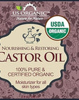 US Organic Castor Oil, USDA Certified Organic,Expeller Pressed, Hexane Free, 100% Pure & Natural moisturizing and emollient properties, For Skin, Hair Care, Eyelashes, DIY projects (8 oz (240 ml))