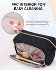 BAGSMART Travel Makeup Bag, Cosmetic Bag Make Up Organizer Case,Large Wide-open Pouch for Women Purse for Toiletries Accessories Brushes