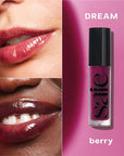 Saie Glossybounce - Hydrating Lip Gloss and Tinted Lip Oil Hybrid with Hyaluronic Acid & Jojoba Oil for Non-Sticky, Ultra-Shiny, Plump & Soft Lips - Everyday Makeup Essential - Dream (.17 oz)