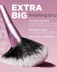Real Techniques Extra Big Finishing Brush, Large Makeup Brush For Powder Bronzer, Highlight, & Contour, XL Oversized Fan Brush For Quick Application, Cruelty-Free, Synthetic Bristles, 1 Count