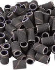 PANA 100 Pieces Nail Sanding Bands Professional Nail Manicure Great Fit for Nail Drill Bits for Acrylic Nails (120 Grit, Black)
