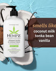 Hempz Whipped Vanilla & Coconut Cream Body & Hand Lotion, Vegan Formula, for Men or Women, 17 oz.