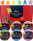 Ninja Kids Bath Bombs with Surprise Toy Inside (6 Pack) - Large Red Bubble Bomb and Fizzies, Gentle and Safe, USA Made - Ideal Gift for Boys and Girls by Two Sisters