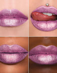 MAKI YIKA Pink Lipstick for Women Metallic Lipsticks Glitter Long Lasting Lipstick No Smudge No Transfer Liquid Lip Gloss (BR012 Paradise)